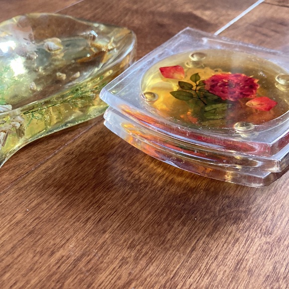 Vintage 3 Piece Coaster and Spoon Rest - Picture 2 of 8